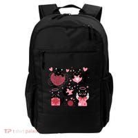 Cute Black Cat Lover Lovely Funny Cat Heart Backpack thumb 0