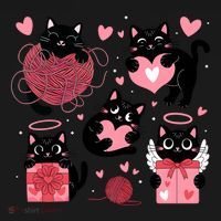 Cute Black Cat Lover Lovely Funny Cat Heart Coaster thumb 2