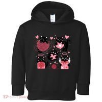 Cute Black Cat Lover Lovely Funny Cat Heart Toddler Hoodie thumb 0