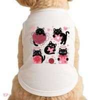 Cute Black Cat Lover Lovely Funny Cat Heart Doggie Tank thumb 0
