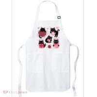 Cute Black Cat Lover Lovely Funny Cat Heart Apron thumb 0