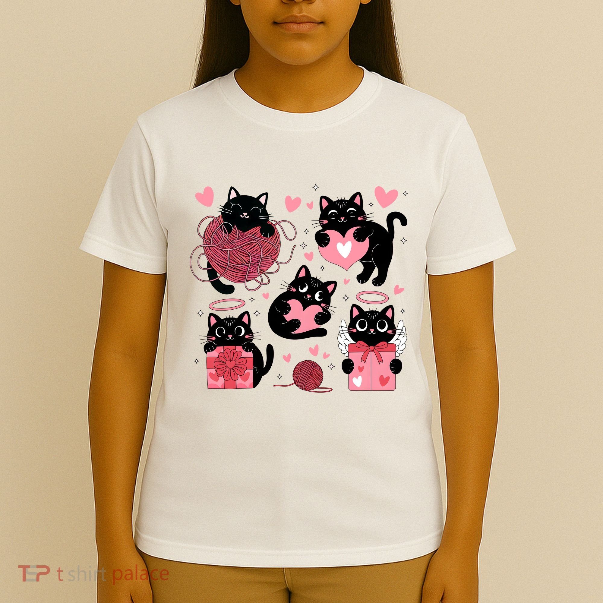 Cute Black Cat Lover Lovely Funny Cat Heart T-Shirt