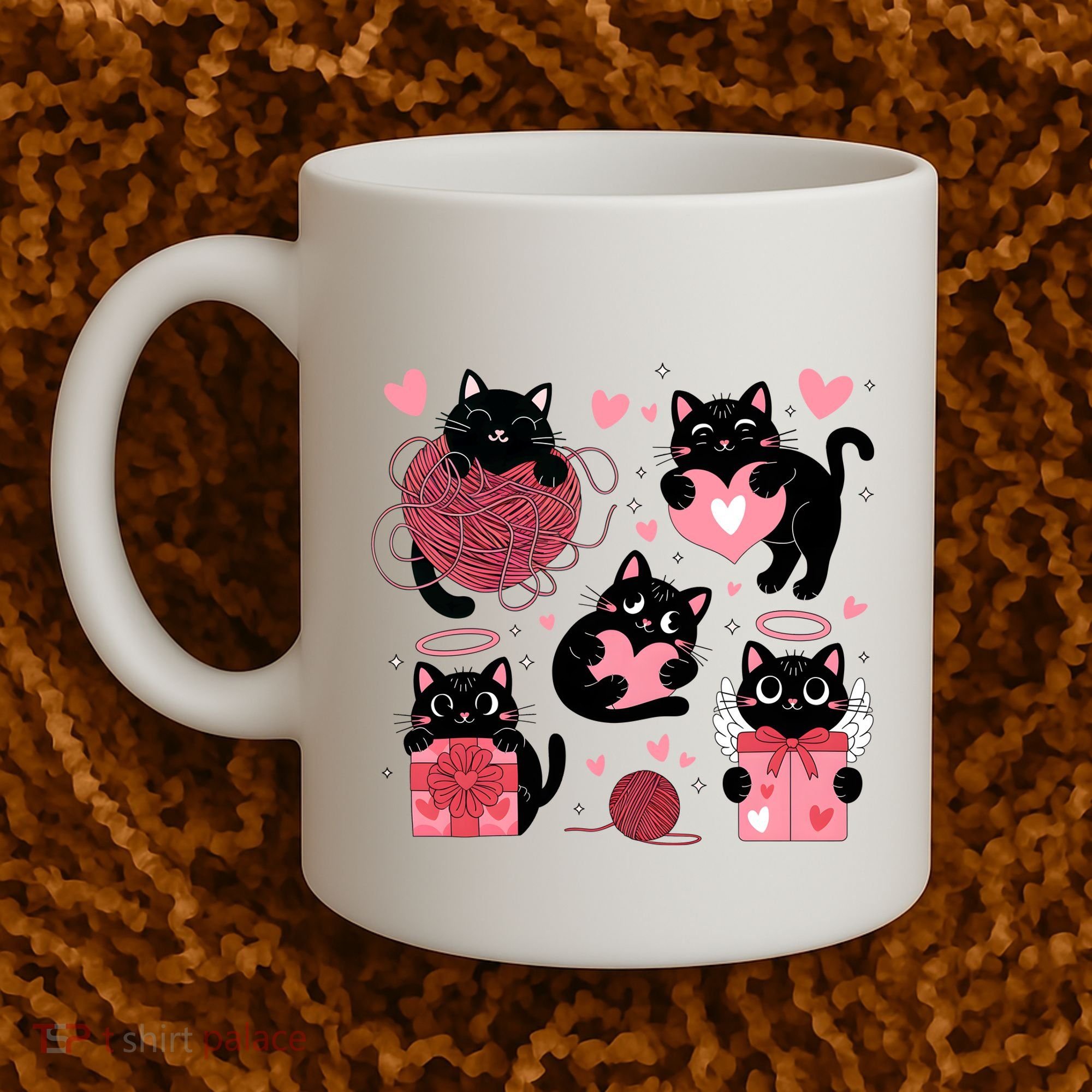 Cute Black Cat Lover Lovely Funny Cat Heart Coffee Mug