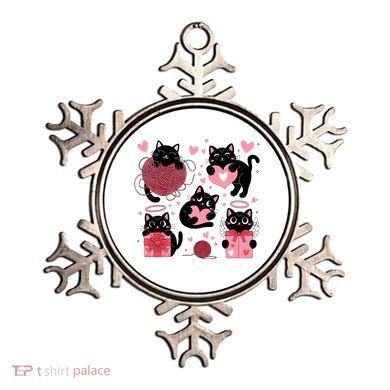 Cute Black Cat Lover Lovely Funny Cat Heart Ornament