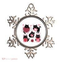 Cute Black Cat Lover Lovely Funny Cat Heart Ornament thumb 0