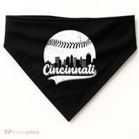 Cincinnati Baseball City Skyline USA-Made Doggie Bandana thumb 0