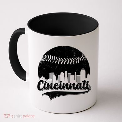 Cincinnati Baseball City Skyline Coffee Mug