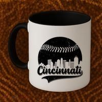 Cincinnati Baseball City Skyline Coffee Mug thumb 2