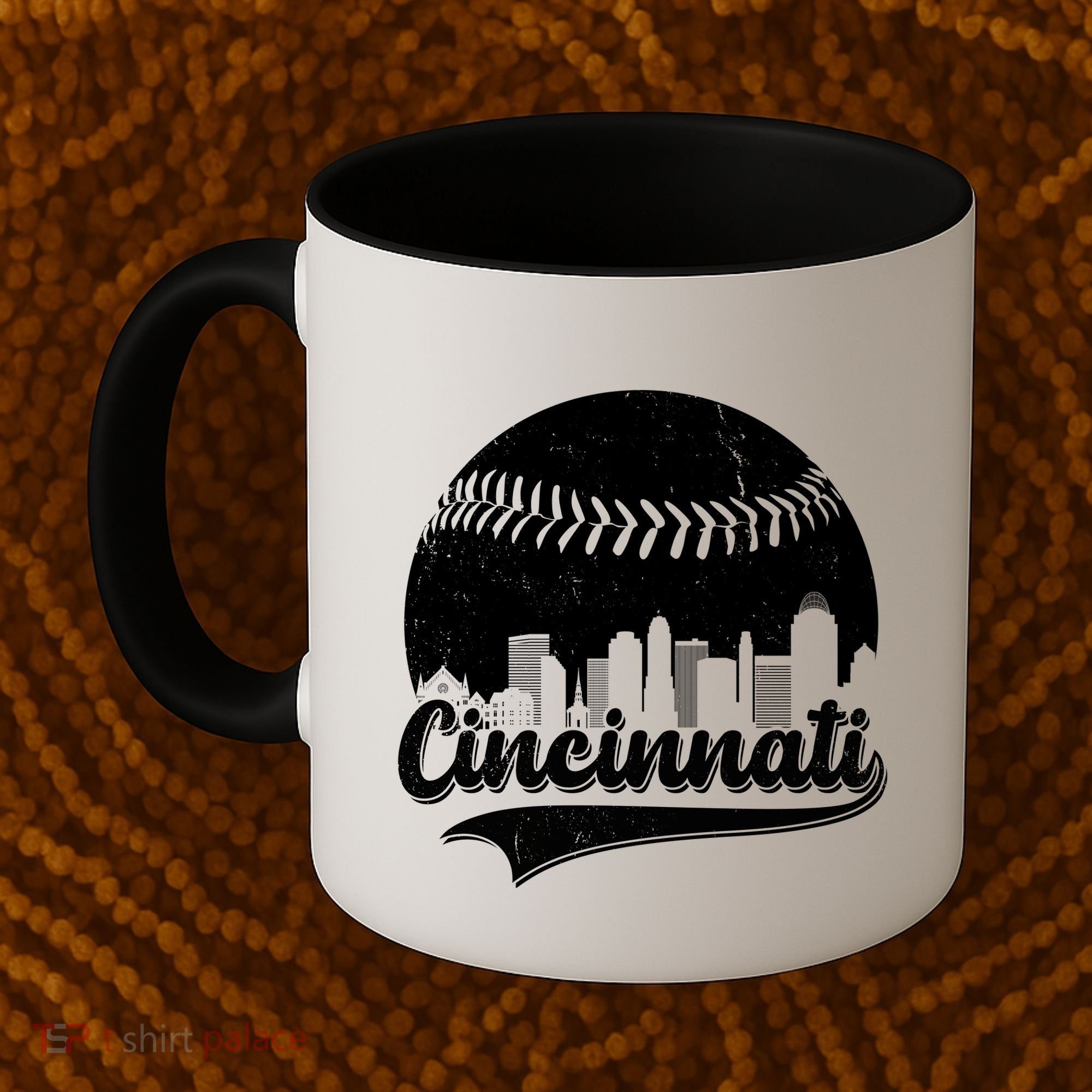 Cincinnati Baseball City Skyline Coffee Mug