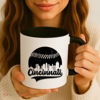 Cincinnati Baseball City Skyline Coffee Mug thumb 3