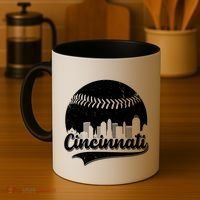 Cincinnati Baseball City Skyline Coffee Mug thumb 4