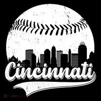 Cincinnati Baseball City Skyline Mousepad thumb 1
