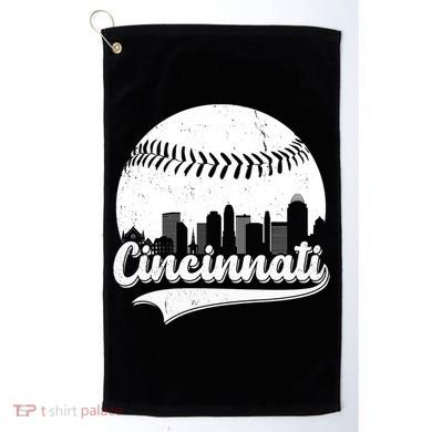 Cincinnati Baseball City Skyline Golf Towel