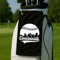 Cincinnati Baseball City Skyline Golf Towel thumb 2