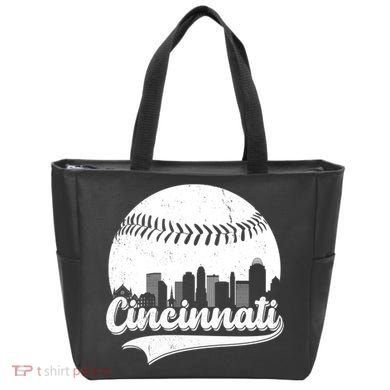 Cincinnati Baseball City Skyline Tote Bag
