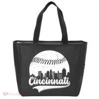 Cincinnati Baseball City Skyline Tote Bag thumb 0