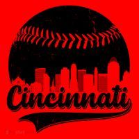 Cincinnati Baseball City Skyline Santa Hat thumb 1