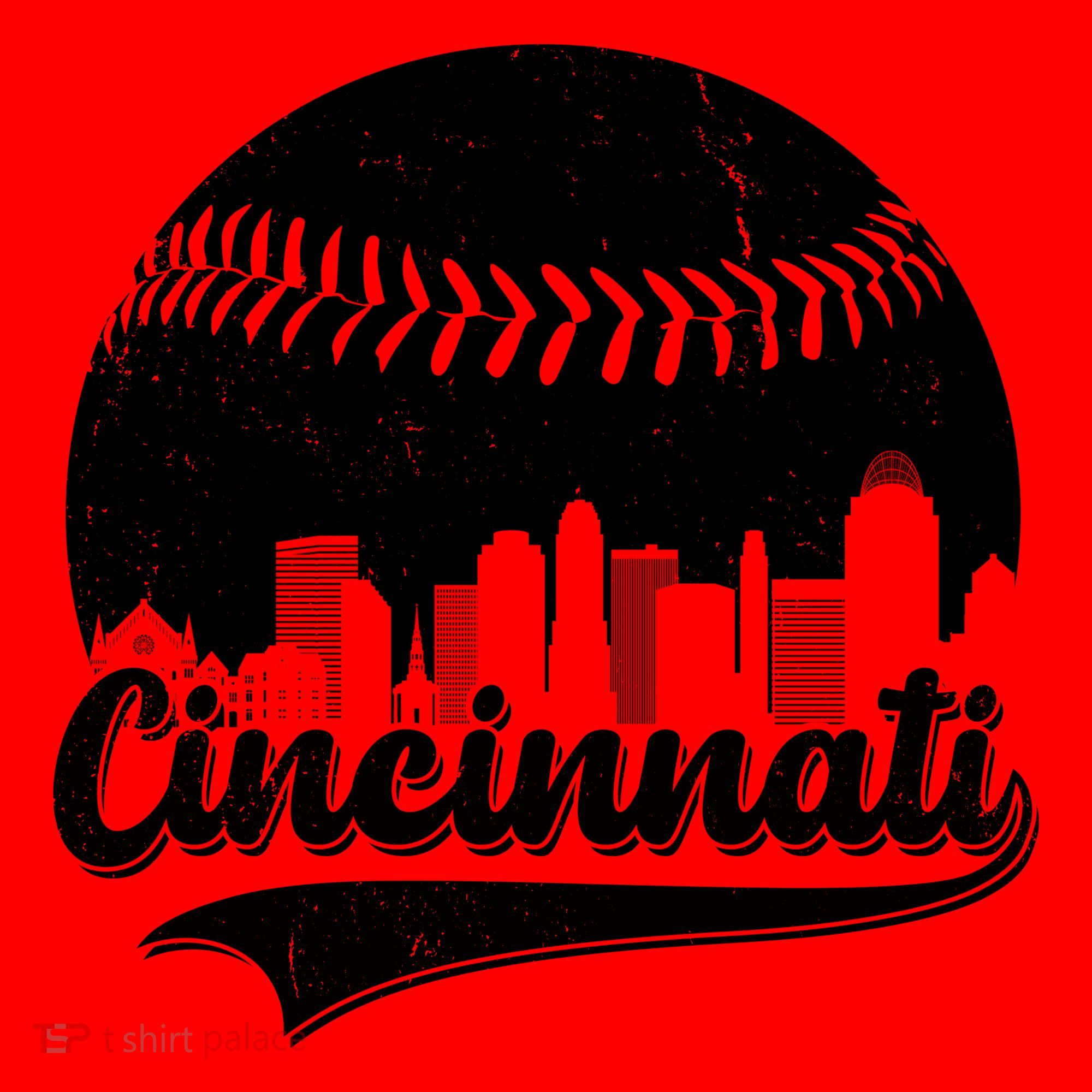 Cincinnati Baseball City Skyline Santa Hat