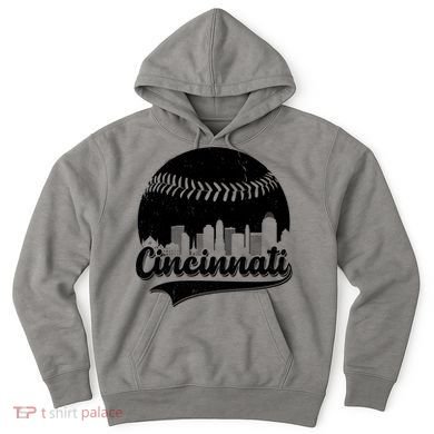Cincinnati Baseball City Skyline Hoodie