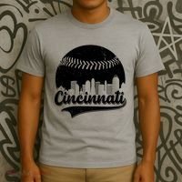 Cincinnati Baseball City Skyline T-Shirt thumb 3