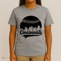 Cincinnati Baseball City Skyline T-Shirt thumb 4