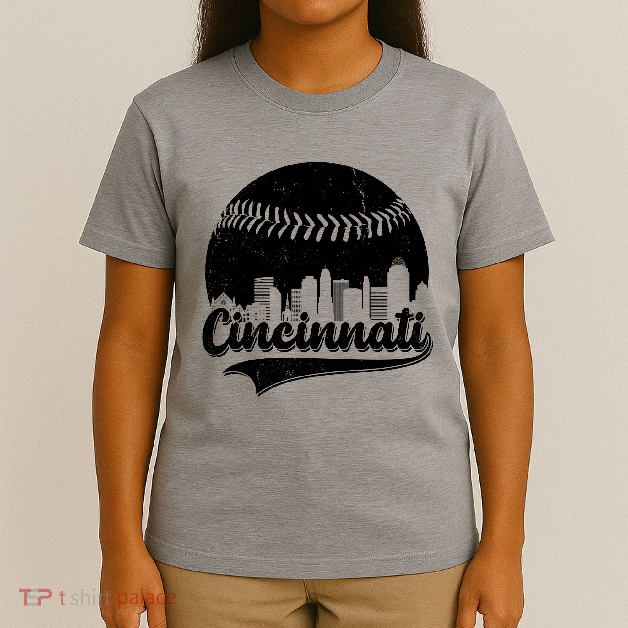 Cincinnati Baseball City Skyline T-Shirt