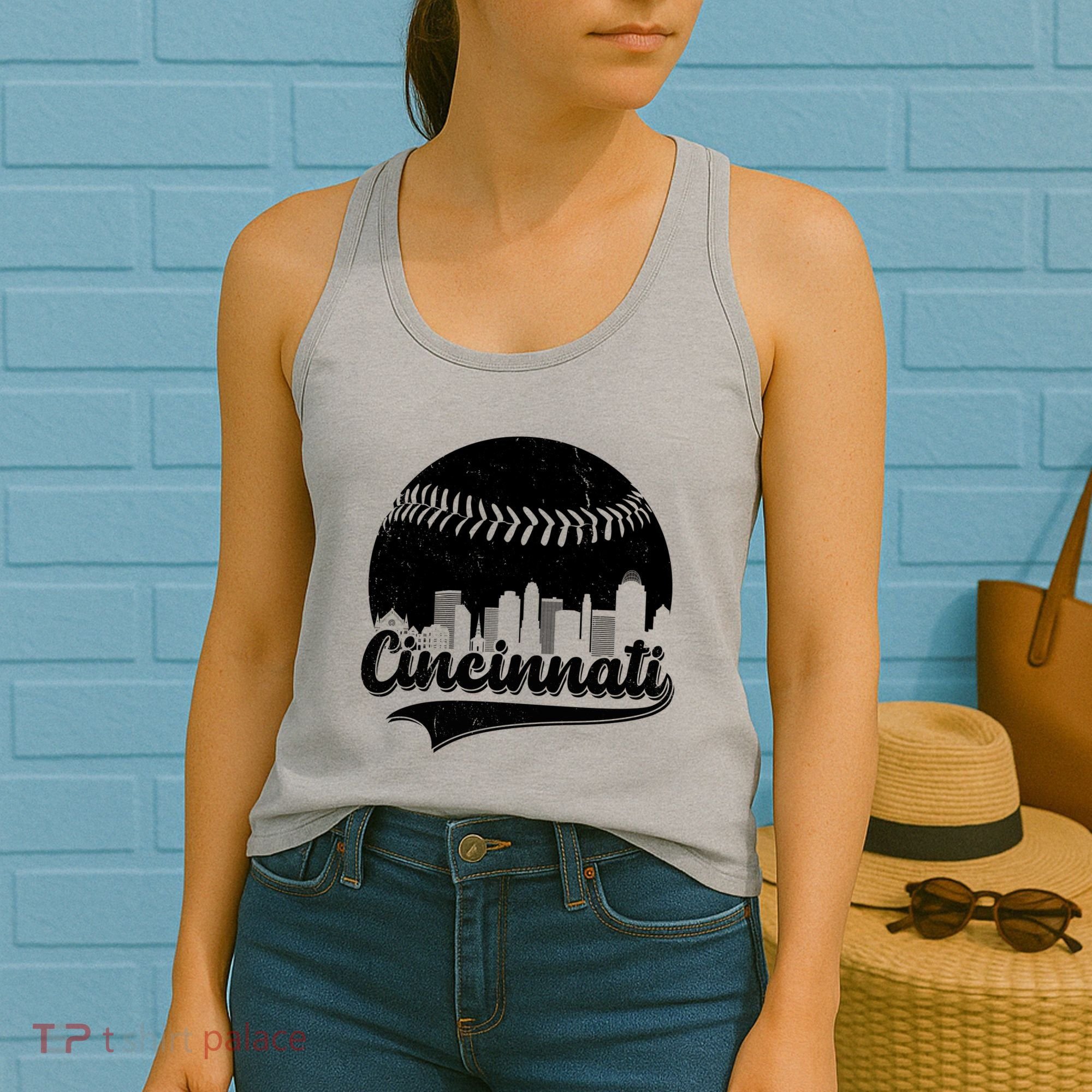 Cincinnati Baseball City Skyline Women's Tank Top