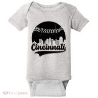 Cincinnati Baseball City Skyline Baby Bodysuit thumb 0