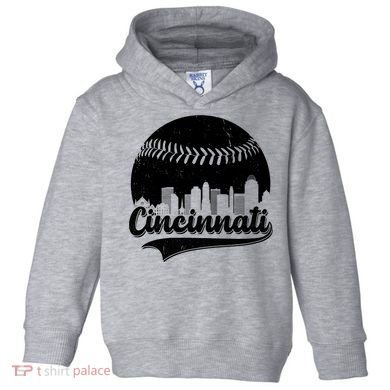 Cincinnati Baseball City Skyline Toddler Hoodie