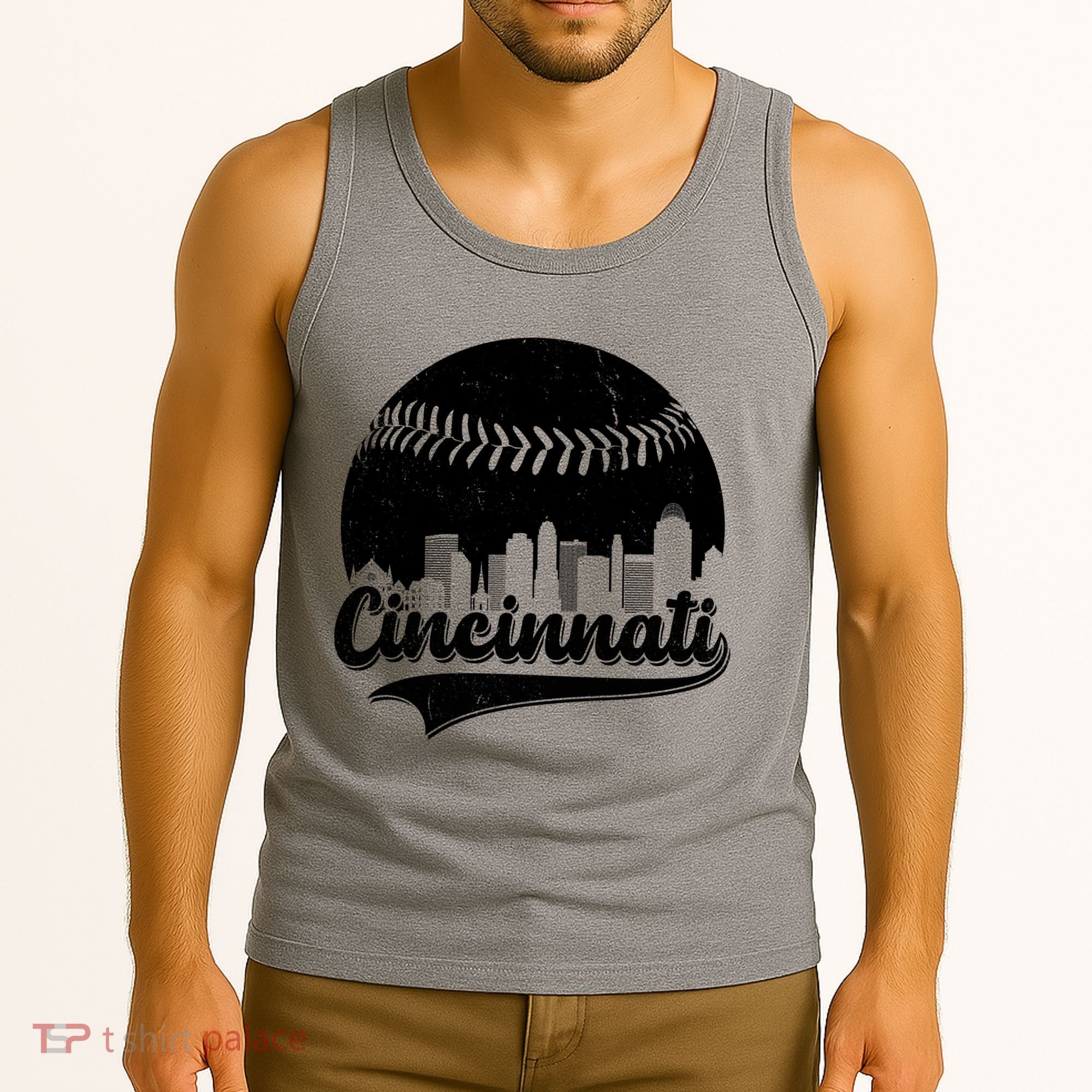 Cincinnati Baseball City Skyline Tank Top