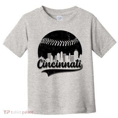 Cincinnati Baseball City Skyline Toddler T-Shirt