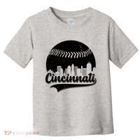 Cincinnati Baseball City Skyline Toddler T-Shirt thumb 0