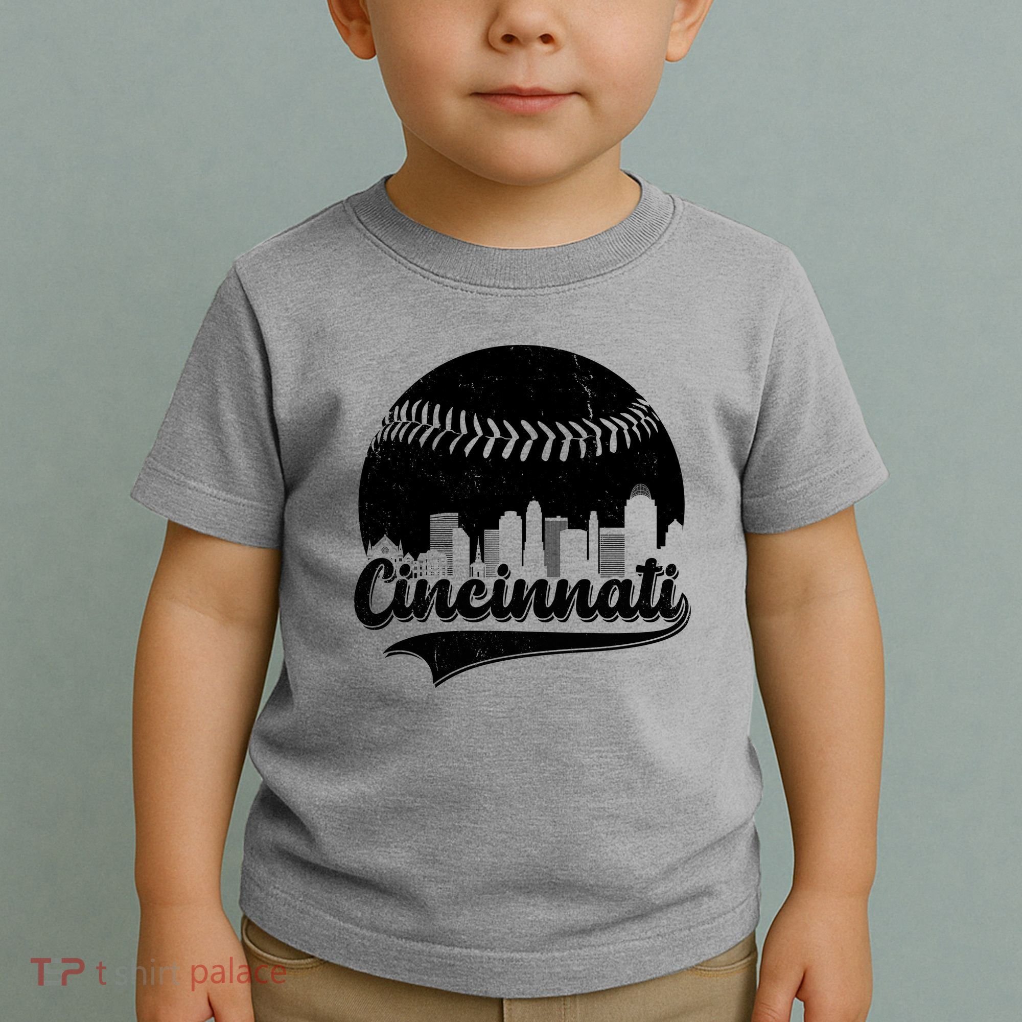 Cincinnati Baseball City Skyline Toddler T-Shirt