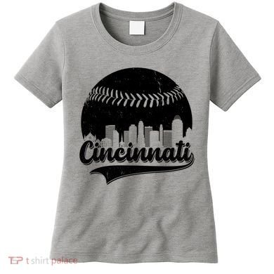 Cincinnati Baseball City Skyline Women's T-Shirt