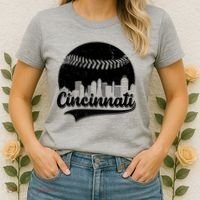 Cincinnati Baseball City Skyline Women's T-Shirt thumb 2