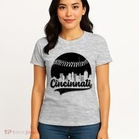 Cincinnati Baseball City Skyline Women's T-Shirt thumb 4