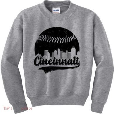 Cincinnati Baseball City Skyline Kids Sweatshirt