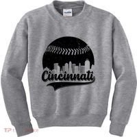 Cincinnati Baseball City Skyline Kids Sweatshirt thumb 0