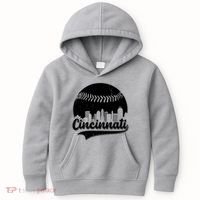 Cincinnati Baseball City Skyline Kids Hoodie thumb 0