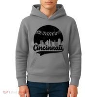 Cincinnati Baseball City Skyline Kids Hoodie thumb 4