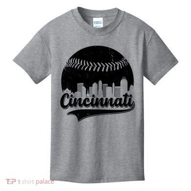 Cincinnati Baseball City Skyline Kids T-Shirt