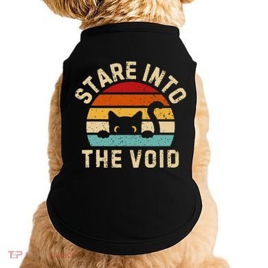 Cute Black Cat Stare Into The Void Doggie Tank
