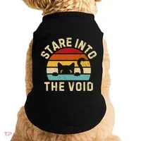 Cute Black Cat Stare Into The Void Doggie Tank thumb 0