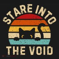 Cute Black Cat Stare Into The Void Backpack thumb 2