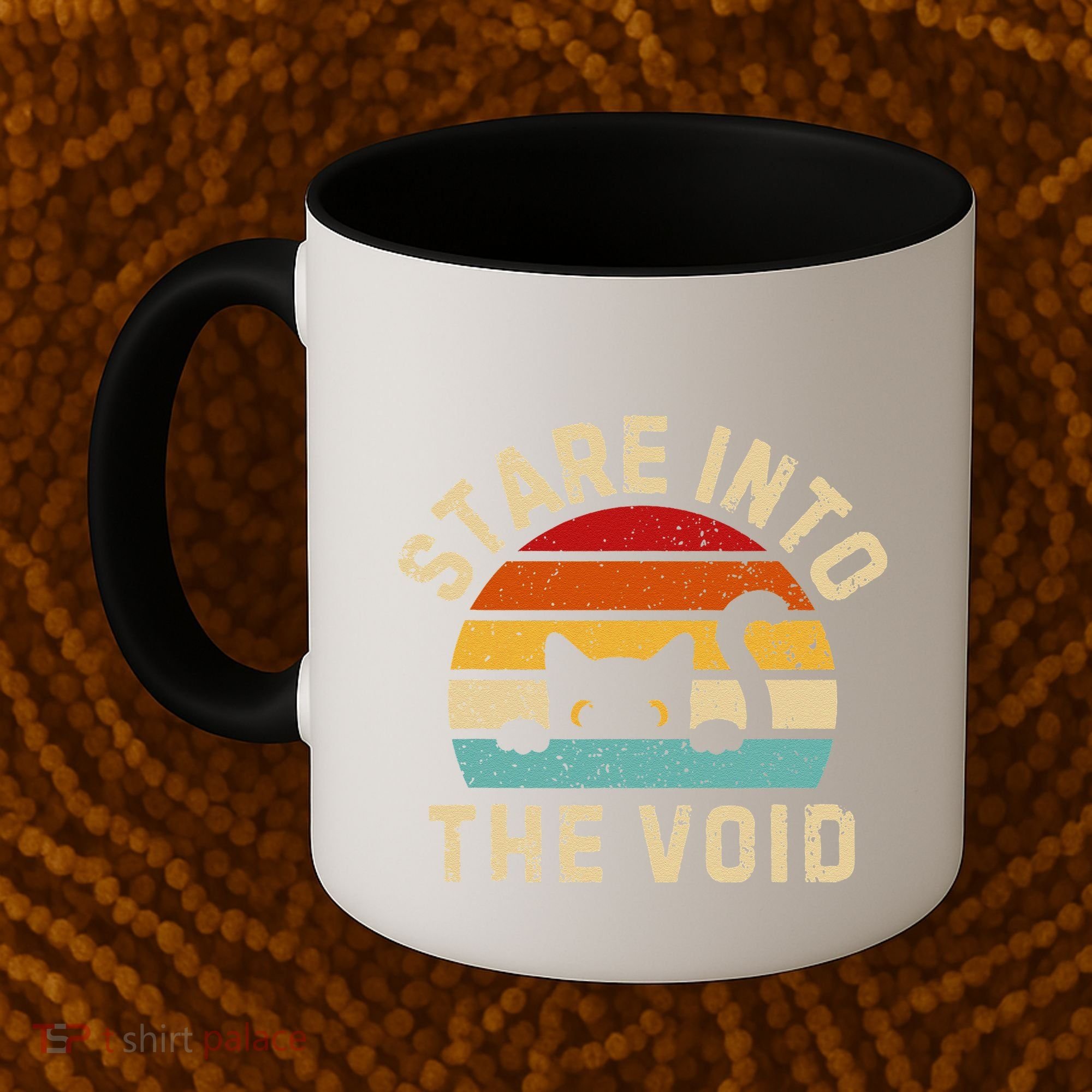 Cute Black Cat Stare Into The Void Coffee Mug