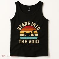 Cute Black Cat Stare Into The Void Tank Top thumb 2