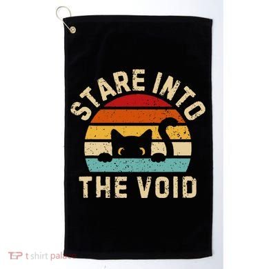 Cute Black Cat Stare Into The Void Golf Towel