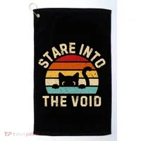 Cute Black Cat Stare Into The Void Golf Towel thumb 0