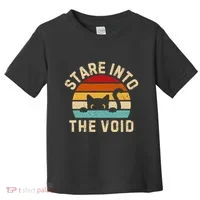 Cute Black Cat Stare Into The Void Toddler T-Shirt thumb 0
