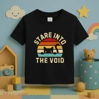 Cute Black Cat Stare Into The Void Toddler T-Shirt thumb 3